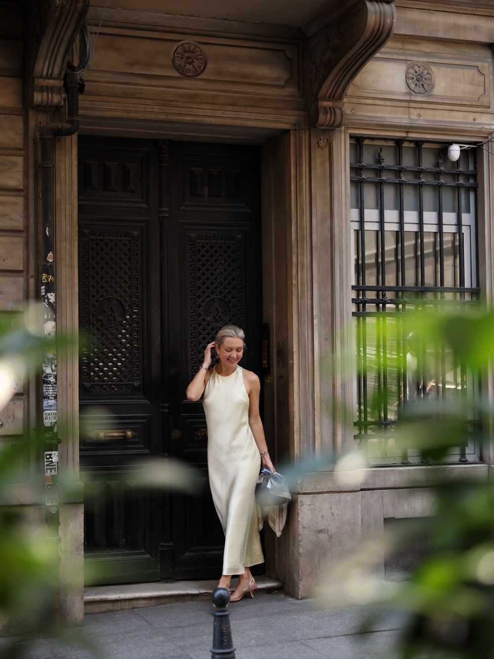 Satin Slip Dress in Pale Gold - Picture 6 of 6